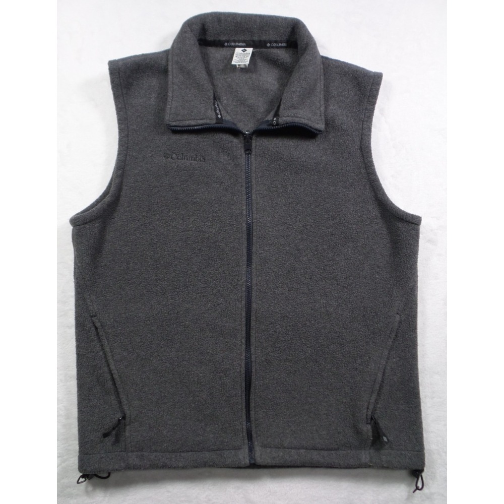 Vintage Columbia Vest Womens Size‎ XL Gray Full Zip Pockets Fleece Outdoor